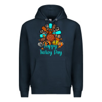 Navy happy turkey day Premium Hoodie - JahusDesignShop