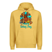 Antique Gold happy turkey day Premium Hoodie - JahusDesignShop