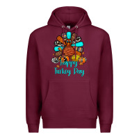 Burgundy happy turkey day Premium Hoodie - JahusDesignShop