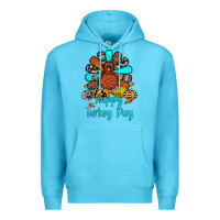 Ocean Blue happy turkey day Premium Hoodie - JahusDesignShop