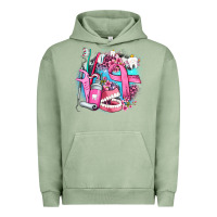 Pigment Oil Green dental elements and cancer with cowhide and leopard Urban Hoodie - AdoDesignShop