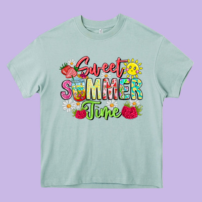 Sweet Summer Time Heavy Core Tee Designed By Cowhidedigitalart