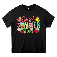 Black Sweet Summer Time Heavy Core Tee - CowhideDigitalArt