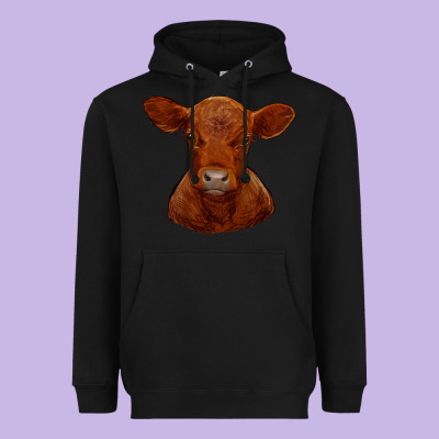 Heavyweight Hoodie red angus calf