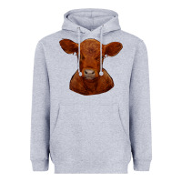 Heather Grey red angus calf Heavyweight Hoodie - RanaPortraitStore