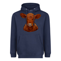 Navy red angus calf Heavyweight Hoodie - RanaPortraitStore