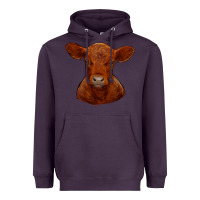 Plum red angus calf Heavyweight Hoodie - RanaPortraitStore