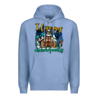 Colony Blue Christmas church and snow   ı love my church family Premium Hoodie - AdoDesignShop