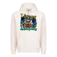 Pale Pink Christmas church and snow   ı love my church family Premium Hoodie - AdoDesignShop
