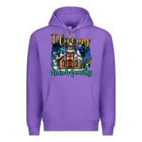 Purple Christmas church and snow   ı love my church family Premium Hoodie - AdoDesignShop