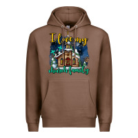 Chestnut Christmas church and snow   ı love my church family Premium Hoodie - AdoDesignShop