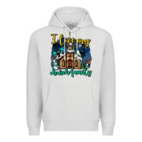 Dove Grey Christmas church and snow   ı love my church family Premium Hoodie - AdoDesignShop