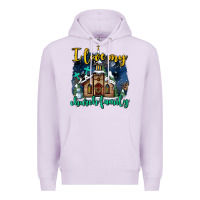 Lilac Christmas church and snow   ı love my church family Premium Hoodie - AdoDesignShop