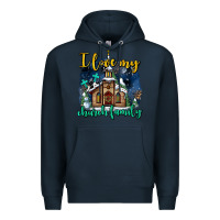 Navy Christmas church and snow   ı love my church family Premium Hoodie - AdoDesignShop