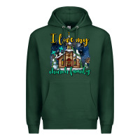 Sports Green Christmas church and snow   ı love my church family Premium Hoodie - AdoDesignShop