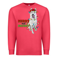 Cardinal merry and bright white shepherd Premium Sweatshirt - RanaPortraitStore