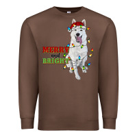 Chestnut merry and bright white shepherd Premium Sweatshirt - RanaPortraitStore