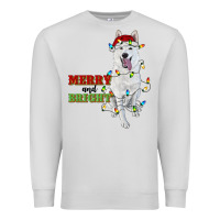 Dove Grey merry and bright white shepherd Premium Sweatshirt - RanaPortraitStore