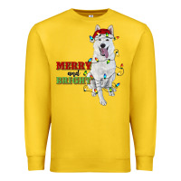 Lemon merry and bright white shepherd Premium Sweatshirt - RanaPortraitStore