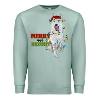 Seafoam merry and bright white shepherd Premium Sweatshirt - RanaPortraitStore