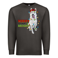 Smoke merry and bright white shepherd Premium Sweatshirt - RanaPortraitStore