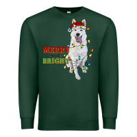 Sports Green merry and bright white shepherd Premium Sweatshirt - RanaPortraitStore
