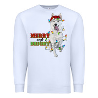 White merry and bright white shepherd Premium Sweatshirt - RanaPortraitStore