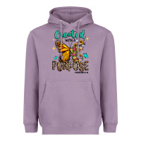 Lavender created with a purpose ephesians 2 10 Heavyweight Hoodie - RanaPortraitStore