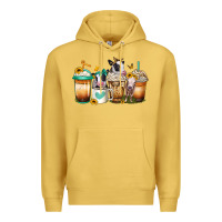 Antique Gold heifers coffee cups Premium Hoodie - Jasminsmagicworld