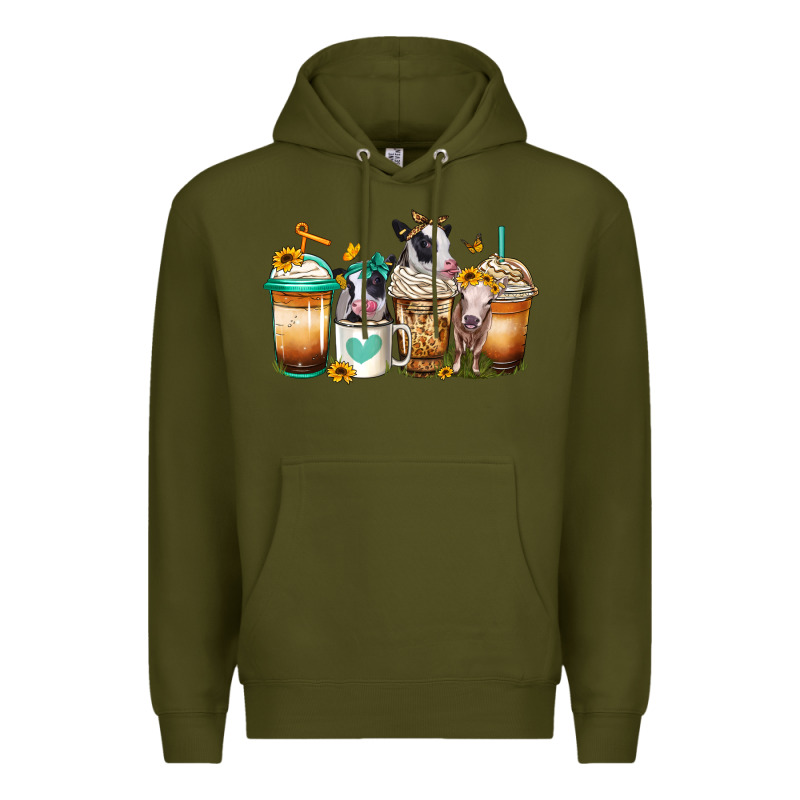 Heifers Coffee Cups Premium Hoodie by Jasminsmagicworld | Teevron