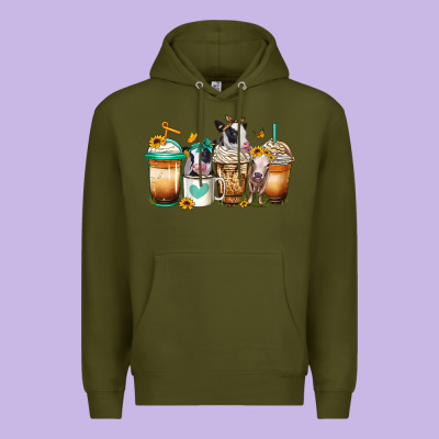 Heifers Coffee Cups Premium Hoodie Designed By Jasminsmagicworld