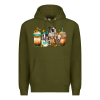 Army Green heifers coffee cups Premium Hoodie - Jasminsmagicworld