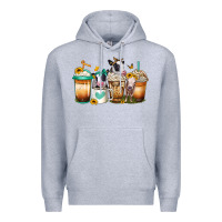 Heather Grey heifers coffee cups Premium Hoodie - Jasminsmagicworld