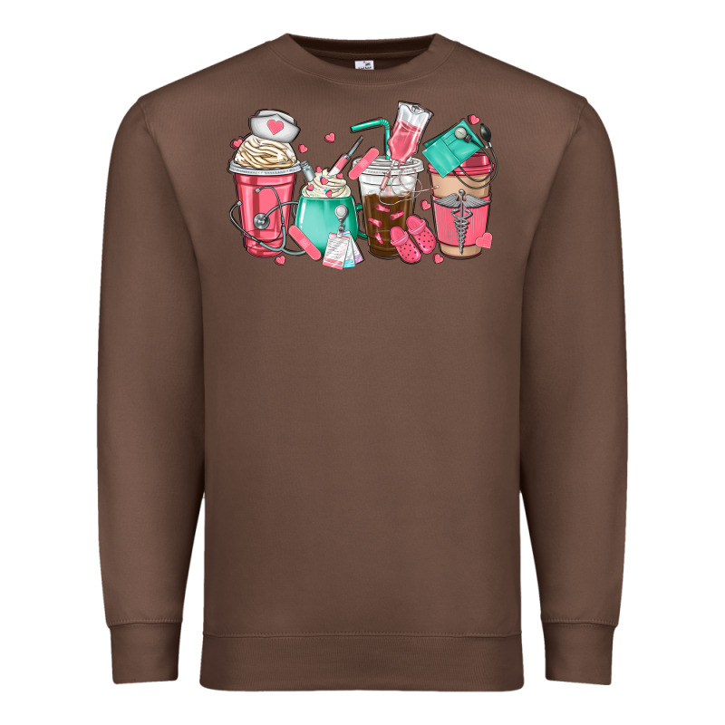 Nurse Coffee Cups Premium Sweatshirt by texasbilliewilder | Teevron