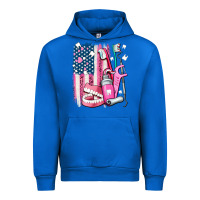 Cobalt American flag and dental elements with teeth Urban Hoodie - AdoDesignShop