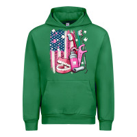 Emerald American flag and dental elements with teeth Urban Hoodie - AdoDesignShop