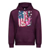 Mauve Wine American flag and dental elements with teeth Urban Hoodie - AdoDesignShop