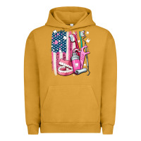 Pigment Peanut Butter American flag and dental elements with teeth Urban Hoodie - AdoDesignShop
