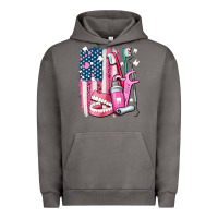 Pigment Tornado American flag and dental elements with teeth Urban Hoodie - AdoDesignShop