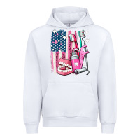 White American flag and dental elements with teeth Urban Hoodie - AdoDesignShop