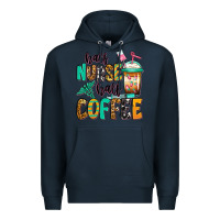 Navy half nurse half coffee Premium Hoodie - Jasminsmagicworld