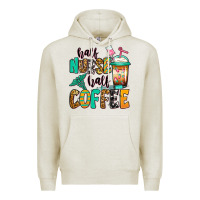 Oatmeal Heather half nurse half coffee Premium Hoodie - Jasminsmagicworld