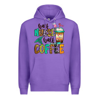 Purple half nurse half coffee Premium Hoodie - Jasminsmagicworld