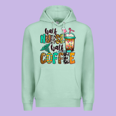 Half Nurse Half Coffee Premium Hoodie Designed By Jasminsmagicworld