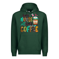 Sports Green half nurse half coffee Premium Hoodie - Jasminsmagicworld