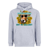 Heather Grey not my pasture not my bullshit Heavyweight Hoodie - texasbilliewilder