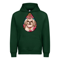 Forest Green shih tzu teardrop earrings Urban Hoodie - Artiststas