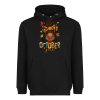 Black october girl afro woman fall Heavyweight Hoodie - texasbilliewilder
