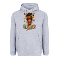 Heather Grey october girl afro woman fall Heavyweight Hoodie - texasbilliewilder