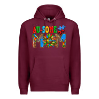 Burgundy ausome autism mom Premium Hoodie - AdoDesignShop